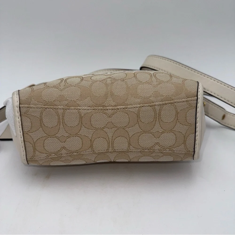 Coach Signature Dufflette Light Khaki Chalk 25697 Crossbody Shoulder Bag